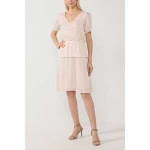 Ichi Dress Womens Large Ivory Layered Shimmer Flowy Wedding Cocktail Summer